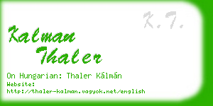 kalman thaler business card