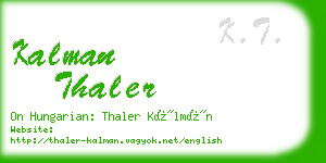 kalman thaler business card